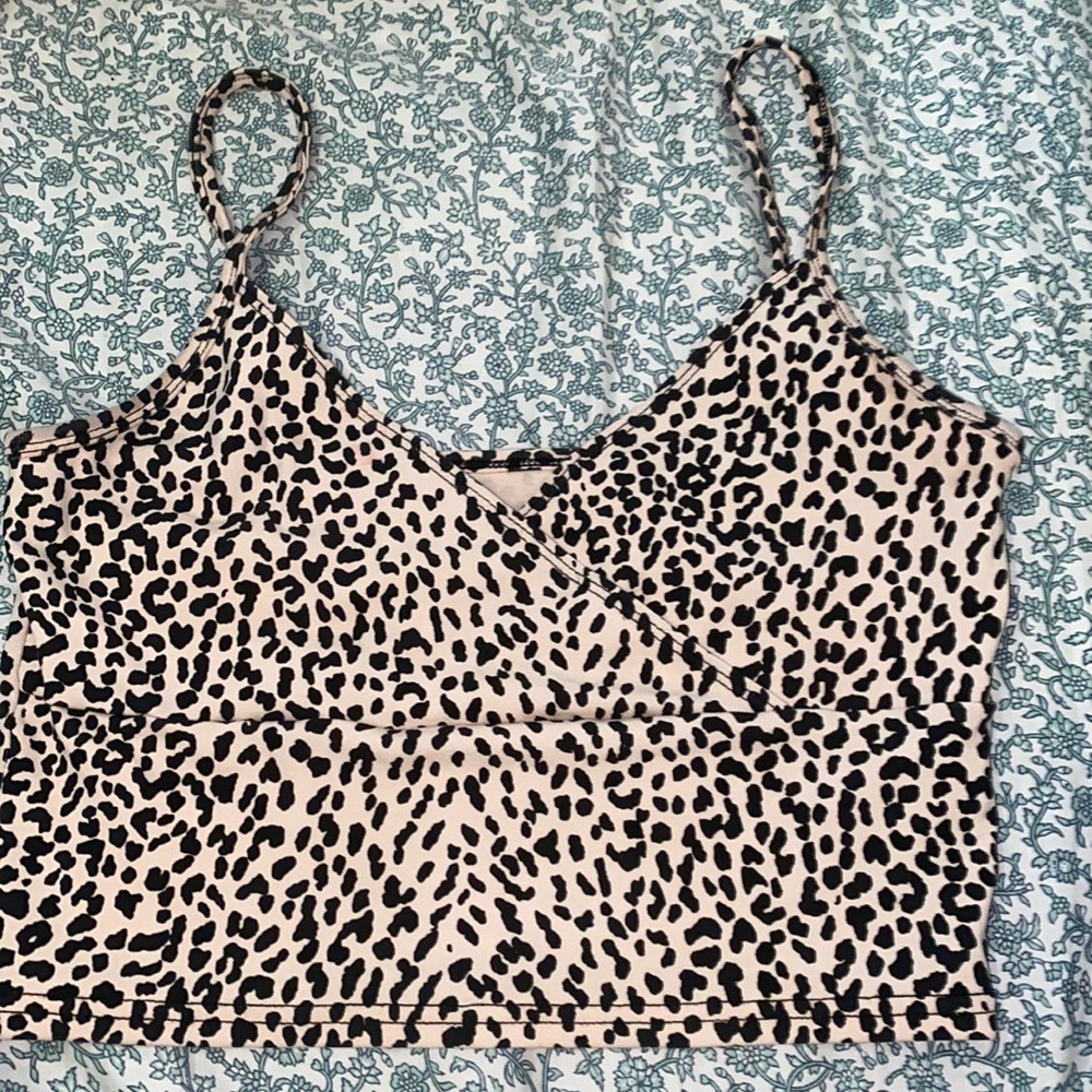 leopard print cross tank top